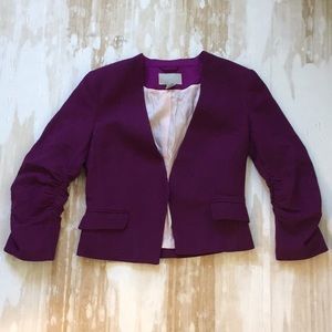 Cropped herringbone blazer